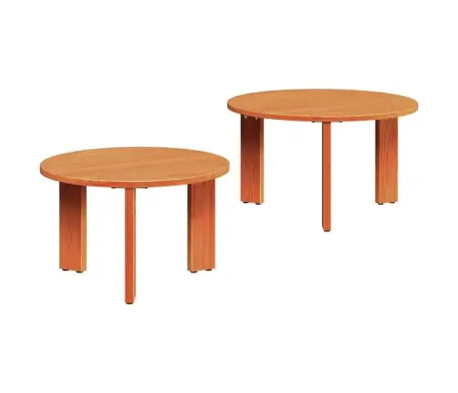 Kafijas Galda Komplekts 2 Pcs Vaska Brūna 47.5 X 47.5 X 27 Cm Vidaxl