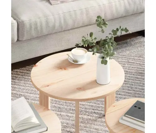 Kafijas Galdiņš 3 Pcs Dabīgs 47.5 X 47.5 X 27 Cm Vidaxl