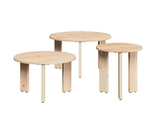 Kafijas Galdiņš 3 Pcs Dabīgs 47.5 X 47.5 X 27 Cm Vidaxl