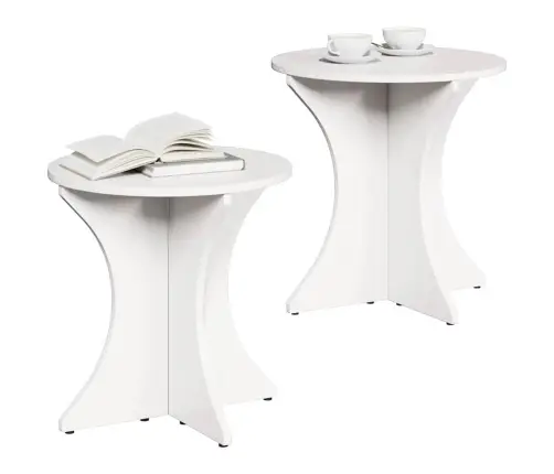 Kafijas Galda Komplekts 2 Pcs Balta 46 X 46 X 47 Cm Vidaxl