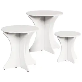 Kafijas Galdiņš 3 Pcs Balts Vidaxl
