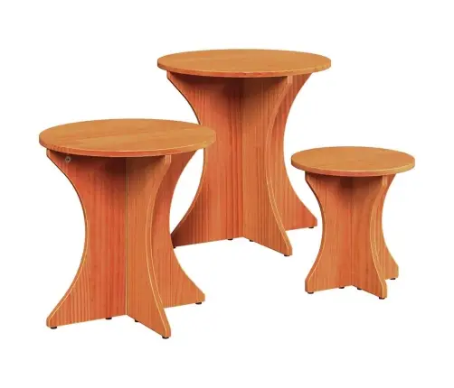 Kohvilaud 3 Pcs Vahapruun 46 X 46 X 47 Cm Männipuit Kohvilaud 3 Pcs Vahapruun 46 X 46 X 47 Cm Männipuit