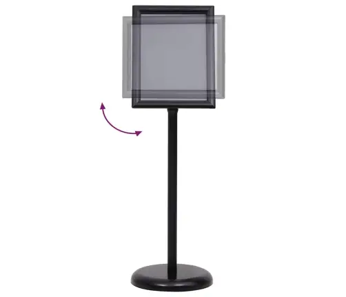 Plakato Stendai 2 Pcs Juoda 32.7 X 24 X 108 Cm Aliuminis