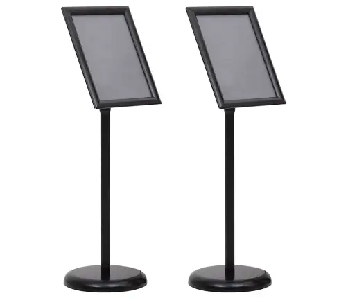 Plakato Stendai 2 Pcs Juoda 32.7 X 24 X 108 Cm Aliuminis