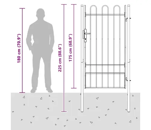 Tvora Vartai Pilka 100 X 175 Cm Pudruota Plienas