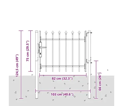 Tvora Vartai Pilka 103 X 250 Cm Milteliniu Būdu Dengtas Plienas