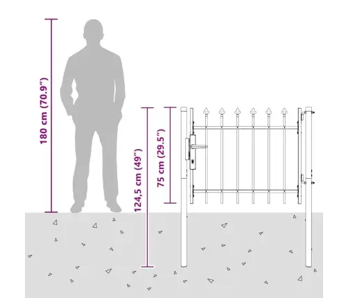 Tvora Vartai Pilka 103 X 250 Cm Milteliniu Būdu Dengtas Plienas
