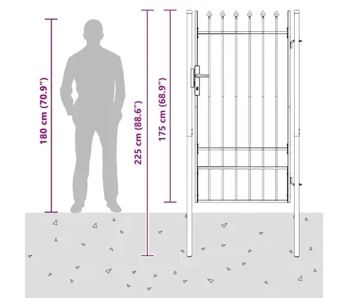 Žoga Vārti Pelēka 100 X 175 Cm Pulvera Pārklājuma Tērauds Vidaxl