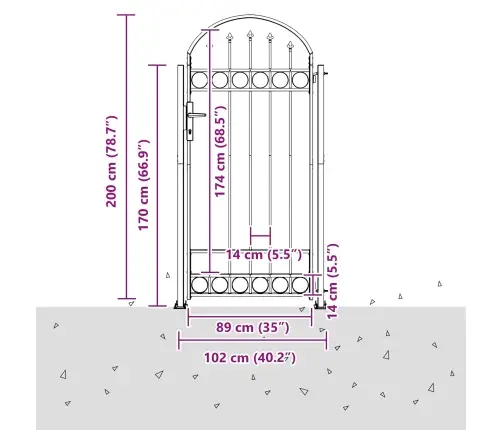 Žoga Vārti Pelēka 102 X 200 Cm Tērauds Vidaxl