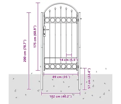 Žoga Vārti Pelēka 100 X 175 Cm Pulverkrāsots Tērauds Vidaxl