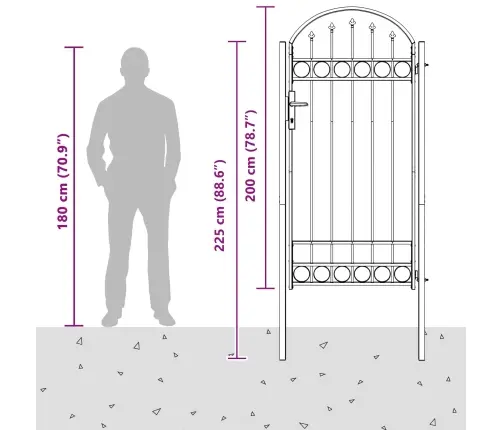 Žoga Vārti Pelēka 100 X 250 Cm Pulverkrāsots Tērauds Vidaxl