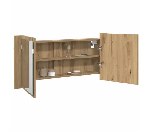 Led Spoguļkabinete Amatnieku Ozols 100X12X45 Cm Inženierijas Koks Vidaxl