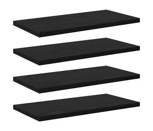 Knygų Lentyna 4 Pcs Juoda 40 X 20 X 1.5 Cm Apdirbta Mediena