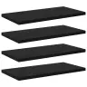 Knygų Lentyna 4 Pcs Juoda 40 X 20 X 1.5 Cm Apdirbta Mediena