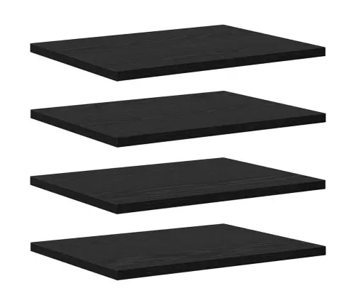 Raamatute Riiuli Plaat 4 Pcs Must 40 X 30 X 1.5 Cm Tehispuit