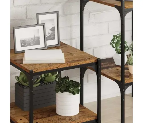 Plauktu Dēļu 4 Iepakojums - Vecais Koks - 40X40X1.5 Cm - Izgatavots No Inženierijas Koka Vidaxl