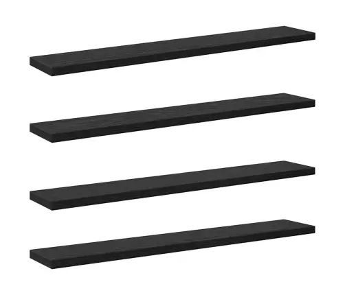4 Gabali Melnā Ozola Grāmatplaukti - Izmērs 60X10X1.5 Cm - Izgatavoti No Inženierijas Koka. Vidaxl