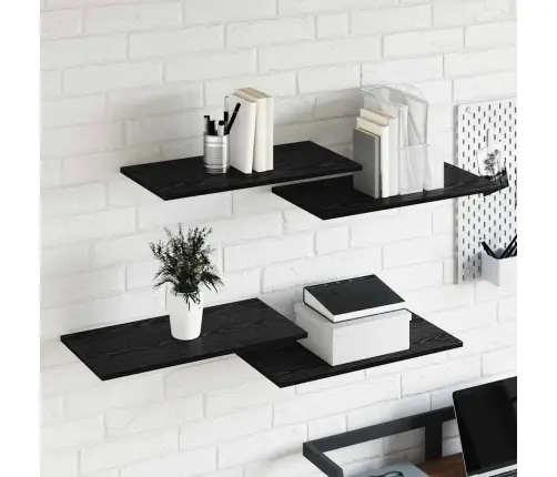 Plauktu Dēļi - 4 Gabali Melna Ozolkoka, Izmēri 60X30X1.5 Cm, Izgatavoti No Inženierijas Koka. Vidaxl