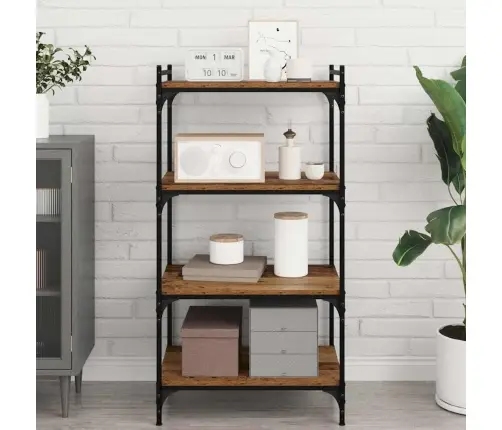 Knygų Lentyna 4 Pcs Ruda 60 X 40 X 1,5 Cm Apdirbta Mediena