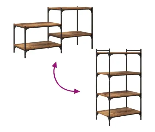 Knygų Lentyna 4 Pcs Ruda 60 X 40 X 1,5 Cm Apdirbta Mediena