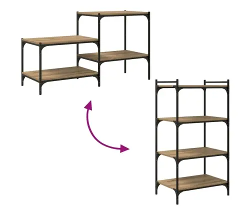 Knygų Lentyna 4 Pcs Ruda 60 X 40 X 1.5 Cm Apdirbta Mediena