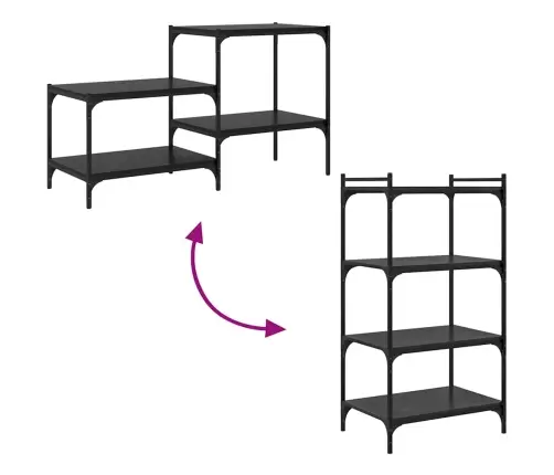 Grāmatu Plaukta Dēlis Ar Plauktu 4 Pcs Melna 100 X 40 X 1.5Cm Vidaxl