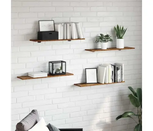 Grāmatu Plaukta Dēlis Ar Plauktu 4 Pcs Brūna 100 X 40 X 1.5Cm Vidaxl