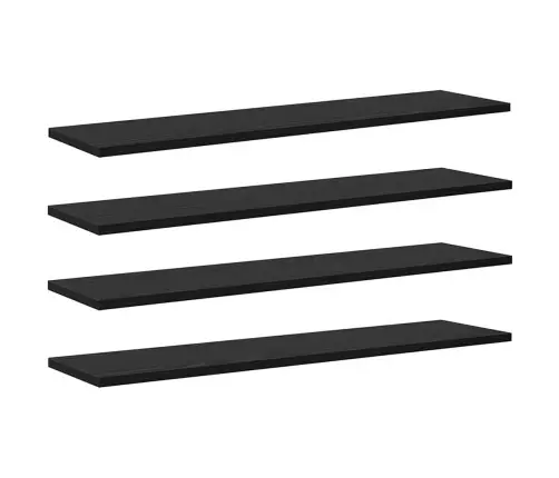 Knygų Lentyna 4 Pcs Juoda 80 X 20 X 1,5 Cm Apdirbta Mediena