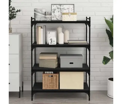 Grāmatu Plaukta Dēlis Ar Plauktu 4 Pcs Melna 100 X 40 X 1.5Cm Vidaxl