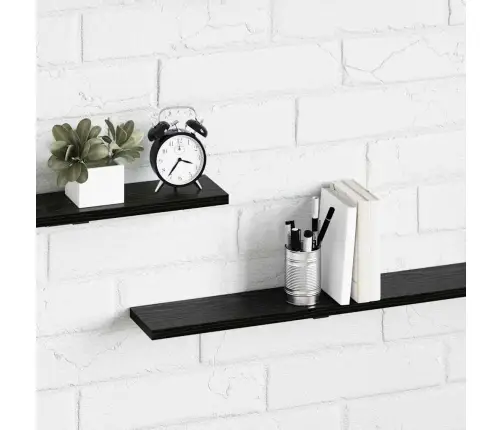 Grāmatu Plaukta Dēlis Ar Plauktu 4 Pcs Melna 100 X 40 X 1.5Cm Vidaxl