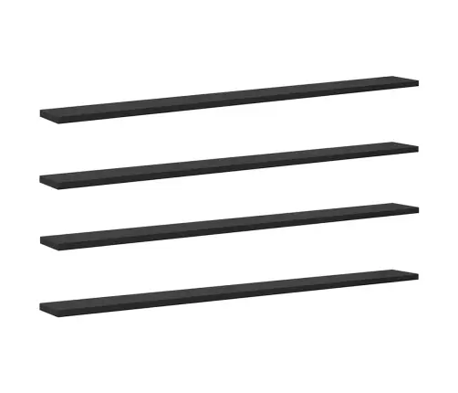 Grāmatu Plaukta Dēlis Ar Plauktu 4 Pcs Melna 100 X 40 X 1.5Cm Vidaxl