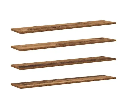 Raamatute Riiuli Plaat 4 Pcs Pruun 100 X 20 X 1.5 Cm Tehispuit