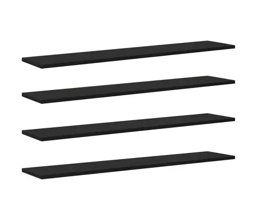 Grāmatu Plaukta Dēlis Ar Plauktu 4 Pcs Melna 100 X 40 X 1.5Cm Vidaxl