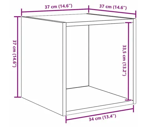 Sienas Skapis 2 Pcs Vecs Koks 37 X 37 X 37 Cm Inženierijas Koks Vidaxl