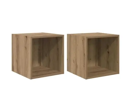 Sienas Skapis Ar Plauktu 2 Pcs Amatnieku Ozola 37 X 37 X 37 Cm Vidaxl