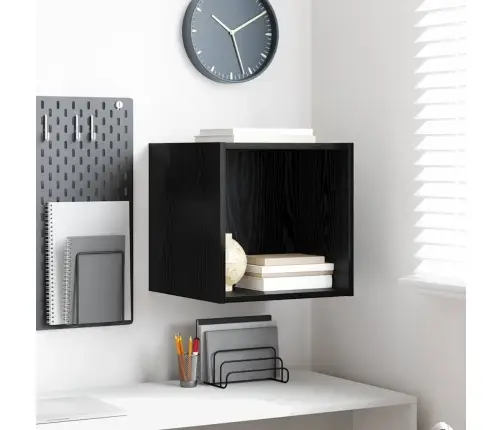 Sienas Skapis Melns Ozols 37 X 37 X 37 Cm Inženierijas Koks Vidaxl