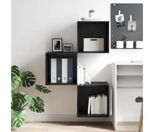 Sienas Skapis Melns Ozols 37 X 37 X 37 Cm Inženierijas Koks Vidaxl