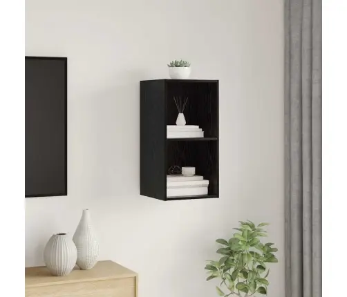 Tv Spinta Juoda Ąžuolo 37 X 37 X 72 Cm Apdirbta Mediena