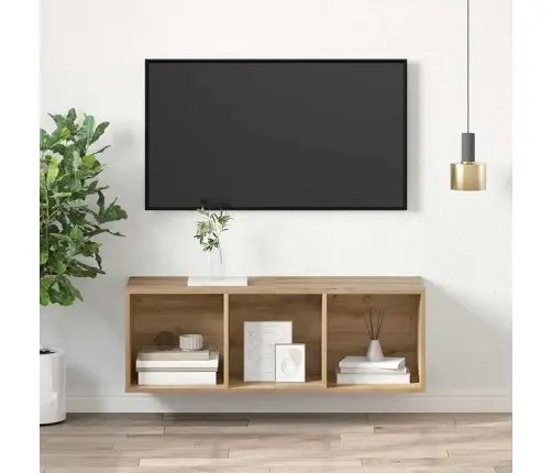 Tv Skapītis Amatnieku Ozola 37 X 37 X 107 Cm Inženierijas Koks Vidaxl