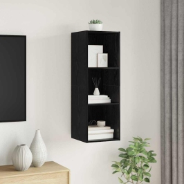Tv Skapītis Melns Ozols 37 X 37 X 107 Cm Inženierijas Koks Vidaxl