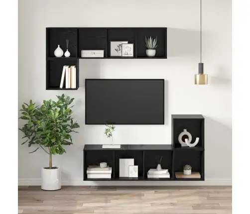 Telerikapp Must Tamm 37 X 37 X 107 Cm Tehispuit