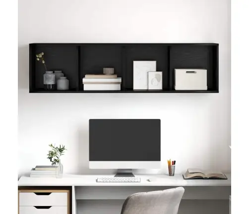 Tv Skapītis Melns Ozols 37 X 37 X 142.5 Cm Inženierijas Koks Vidaxl