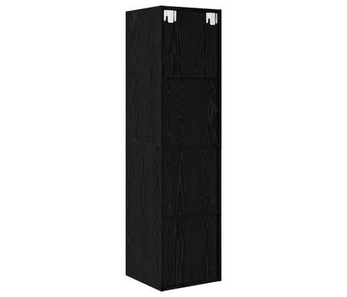 Tv Skapītis Melns Ozols 37 X 37 X 142.5 Cm Inženierijas Koks Vidaxl