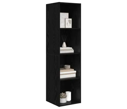 Tv Skapītis Melns Ozols 37 X 37 X 142.5 Cm Inženierijas Koks Vidaxl