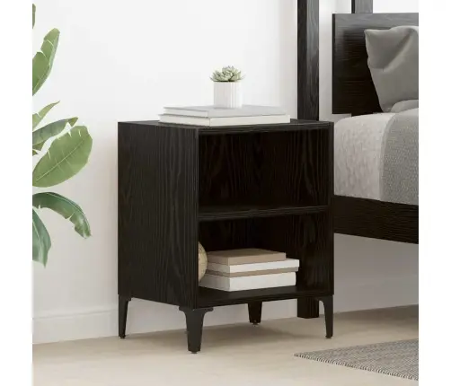 Nakts Skapji 2 Gabali Melnais Ozols 40X30X50 Cm Inženieru Koks Vidaxl