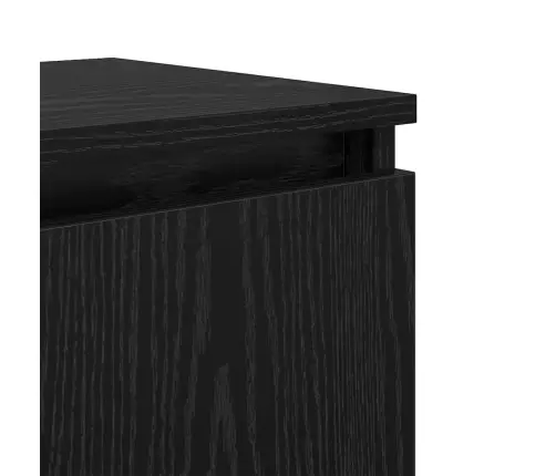 Šalia Lovos Spintelė Juoda Ąžuolo 40 X 30 X 50 Cm