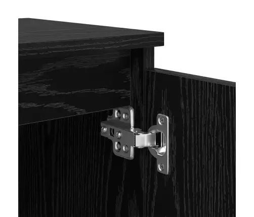 Šalia Lovos Spintelė Juoda Ąžuolo 40 X 30 X 50 Cm