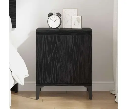 Šalia Lovos Spintelė Juoda Ąžuolo 40 X 30 X 50 Cm