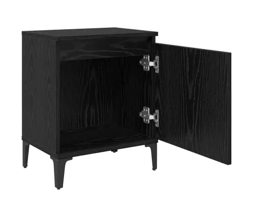 Šalia Lovos Spintelė Juoda Ąžuolo 40 X 30 X 50 Cm
