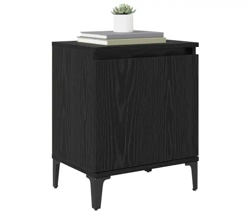 Šalia Lovos Spintelė Juoda Ąžuolo 40 X 30 X 50 Cm